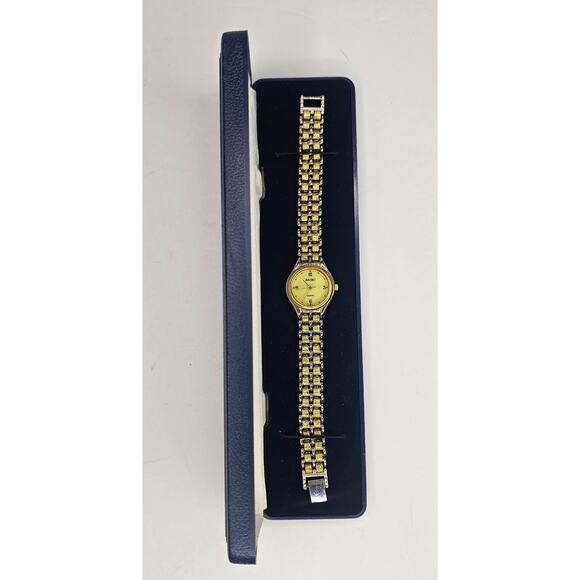 SAIBO Analog Quartz WristWATCH Timepiece Two Tone Gold Silver Band New - Picture 5 of 7